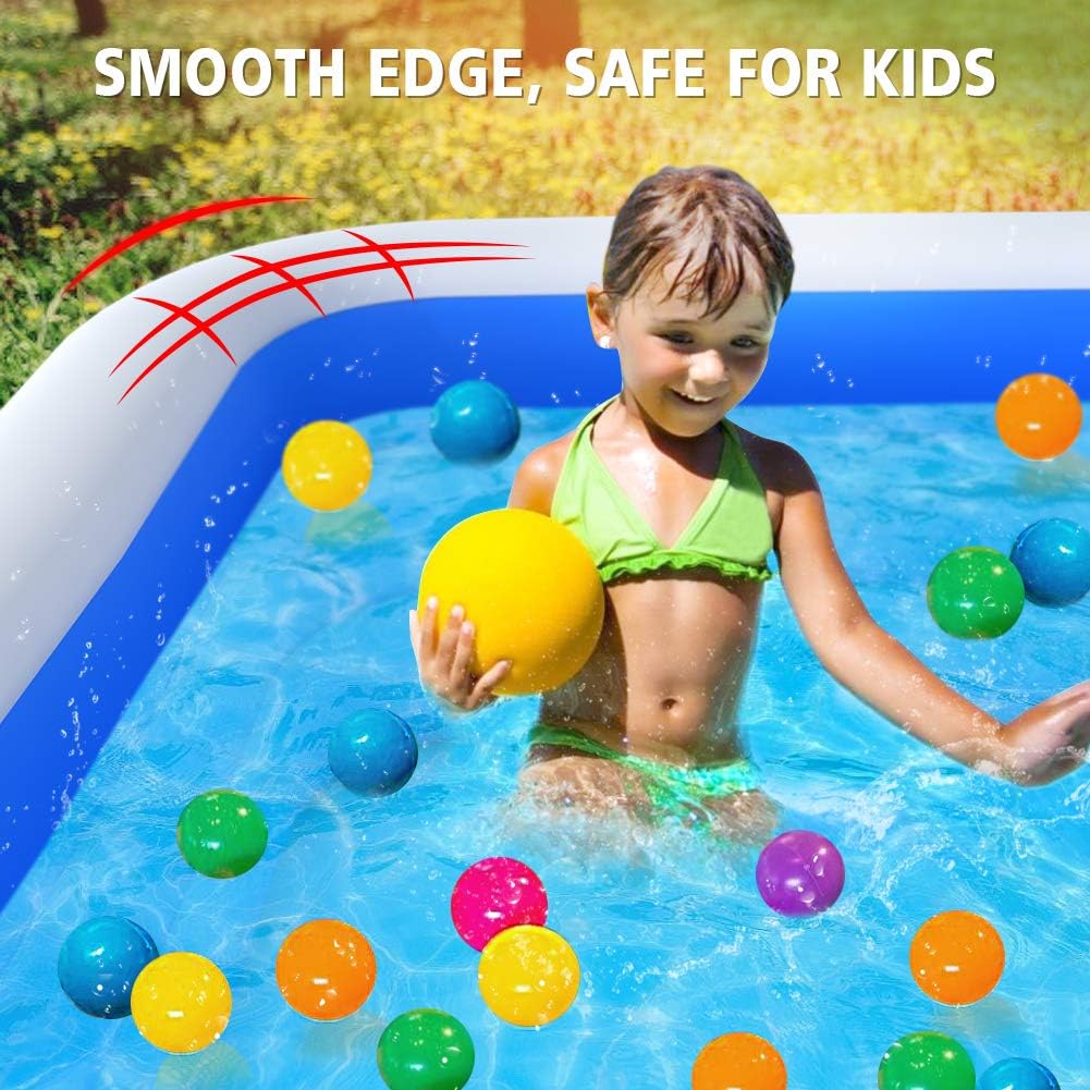 Crеаtіvе Prоduсt AOKIWO Family Inflatable Swimming Pool, 122 X 72 X 22 Full-Sized Inflatable Lounge Pool Kiddie Pool for Kids, Adults, Infant, Garden, Backyard, Outdoor Swim Center Water Party