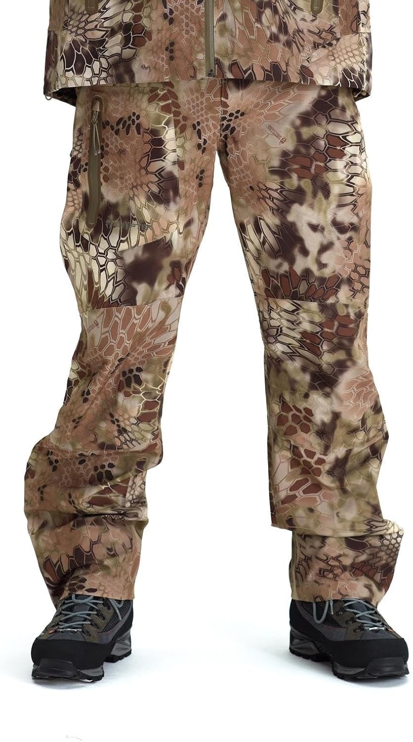 Kryptek Men's Koldo Pant Waterproof Windproof 3 Layer Rain Pant with Reinforced Zones Ventilation