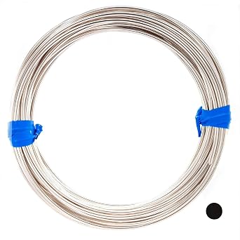 935 Argentium Silver Wire, 18 Gauge, Round, Half Hard, 10FT by Craft Wire | Argentium Silver Wire for Jewelry Making, Wire Wrapping, Solid 935 Argentium Silver, 1.02mm Wire, High Quality Made in USA