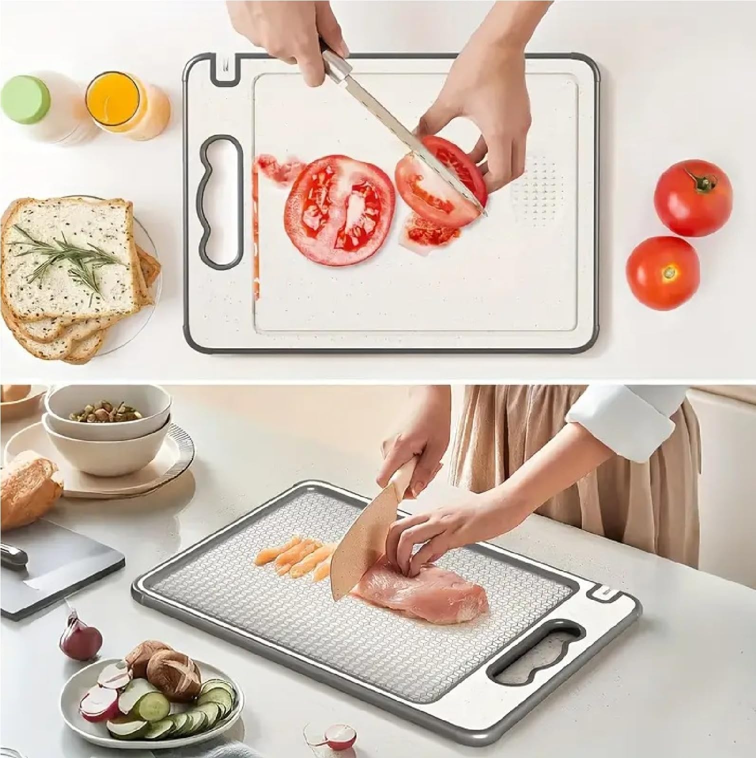 Double Sided Cutting Board with Knife Sharpener -3 Double Sided Cutting Board with Knife Sharpener -3