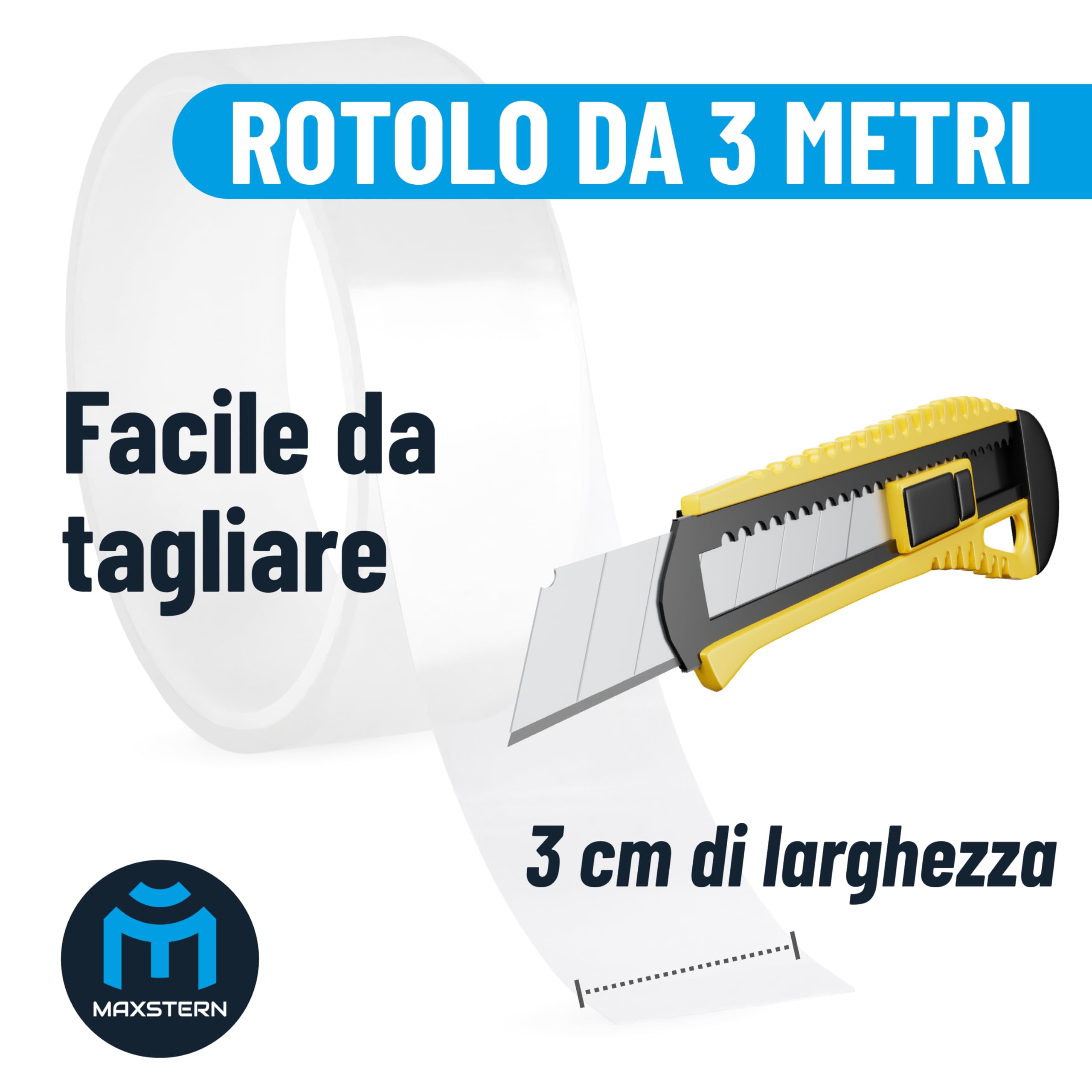 Nastro Sigillante per Sanitari 3 m x 3 cm – Bianco – Spessore 1 mm – Impermeabile e Adesivo Rinforzato – Flessibile e Resistente – Con Spatola Inclusa – Ideale per Lavelli, Vasche, WC, Cucina, Bagno