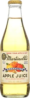 Martinelli's Gold Medal Sparkling Apple Juice, 10 Fl Oz Glass Bottle - 100% Pure US Apples, Vitamin C Rich Non-Alcoholic Cider