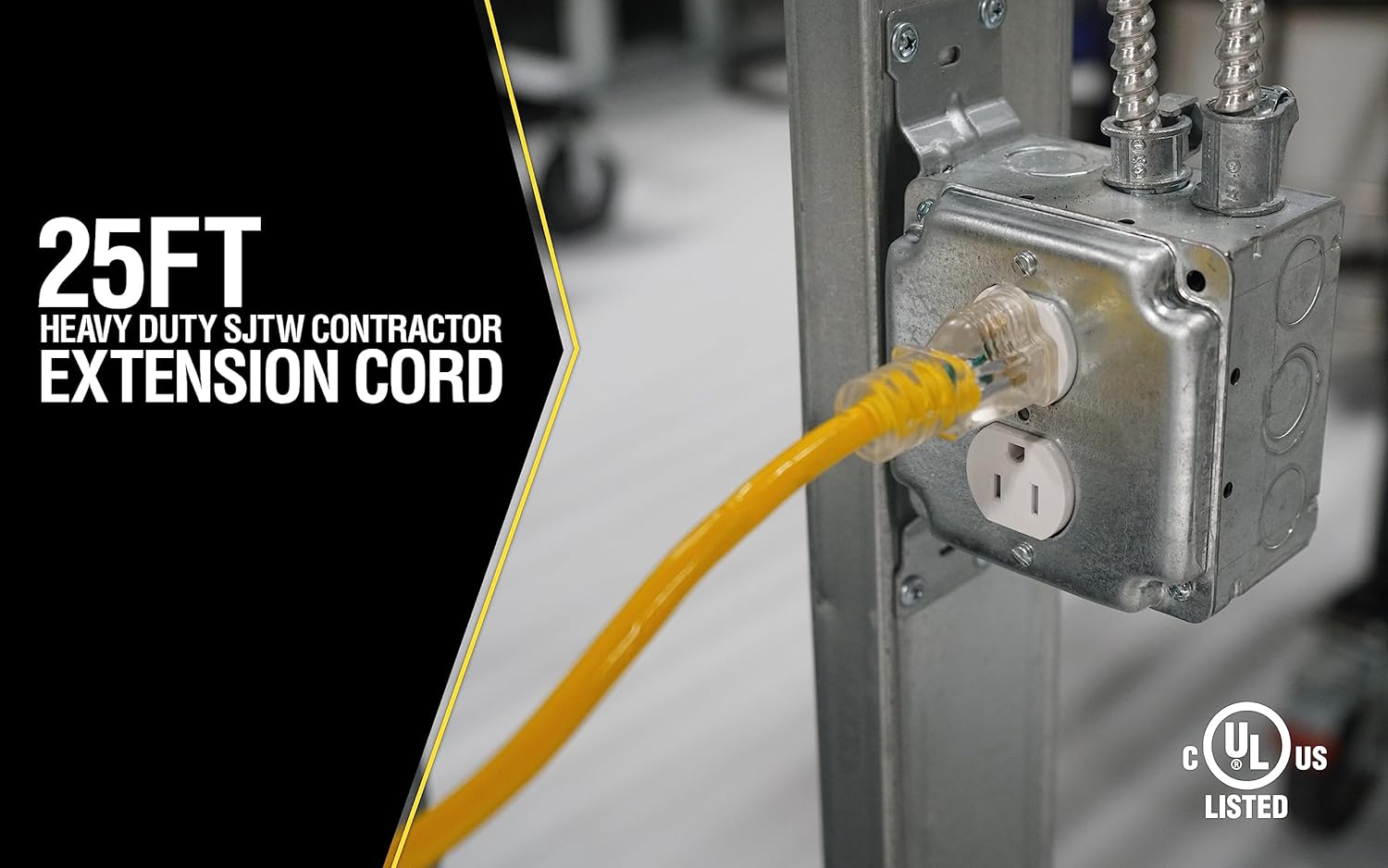 Yellow Jacket 2887 50' Extension Cord with Lighted End Bundle with 25' Cord