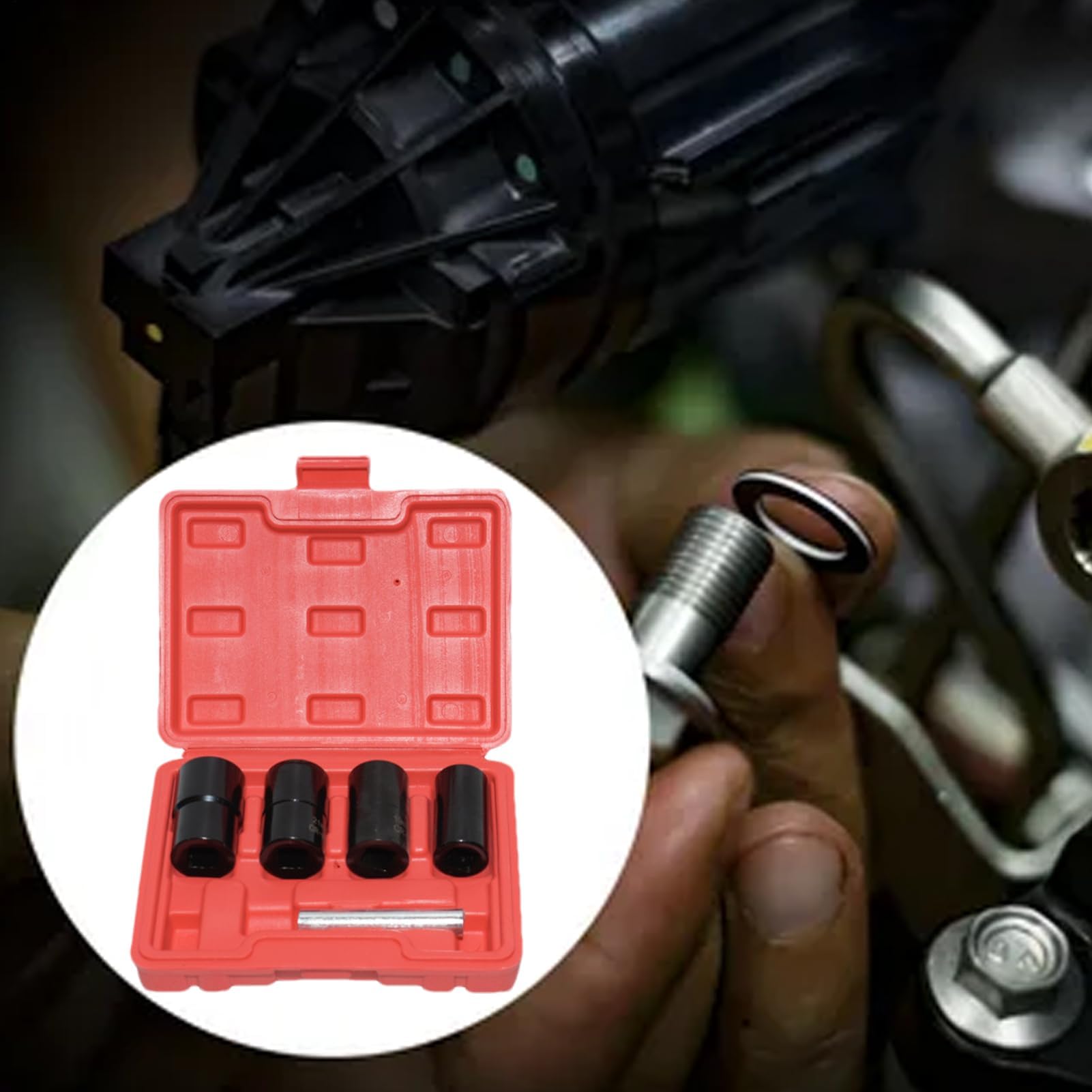 Zestaw 5-częściowy zestaw do wyciągania nakrętek do kół z paskami, zestaw kluczy do okrągłych osi Damad, narzędzie dla mechaników