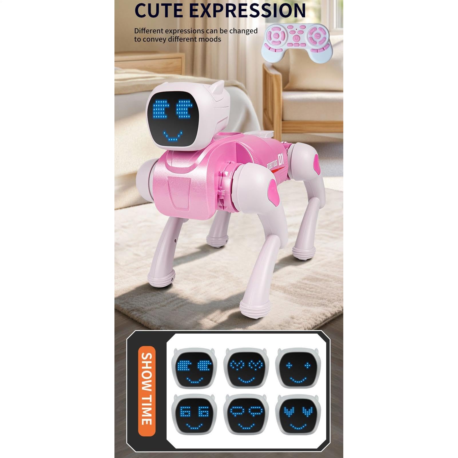 Cucciolo Robot Giocattoli Educativi Realistici Figure Telecomandate | Cane Robot Giocattolo Programmabile Per Bambini E Bambine Casa Interni Giochi Giardino Compleanno Vacanze Natale Festa