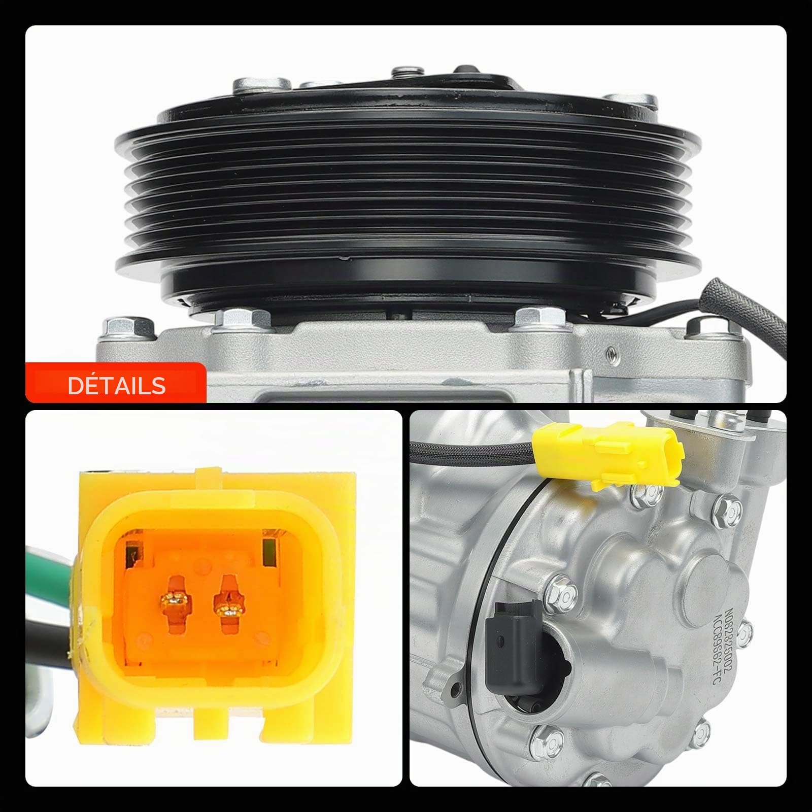 Frankberg Compresseur de climatisation avec embrayage | Compatible avec: Latitude L70, 407 Coupé 6C, 508 SW I 8E, 607 9D 9U, C5 Box/Combi RE, 508 SW Box/Combi 8E, C5 II RC