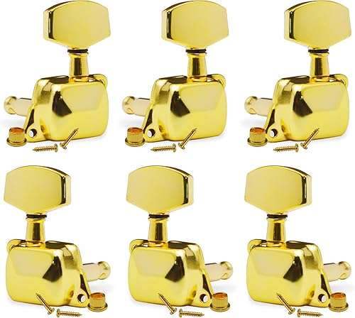 Miniatura 69 de SAPHUE Afinadores de guitarra de 4.331 in, un juego de llaves de afinación de guitarra clásica negra 1R1L, clavijas de cuerda para guitarra clásica