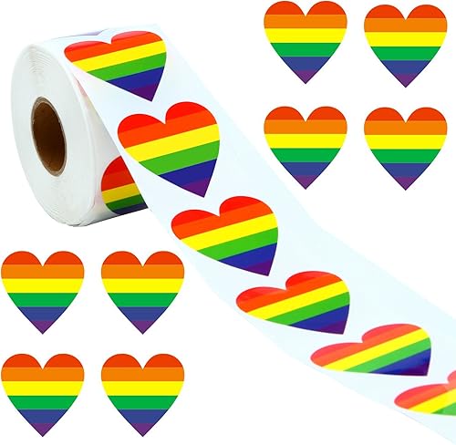 Ruisita 500 pegatinas de arco iris del orgullo gay en un rollo, apoyo LGBT causas