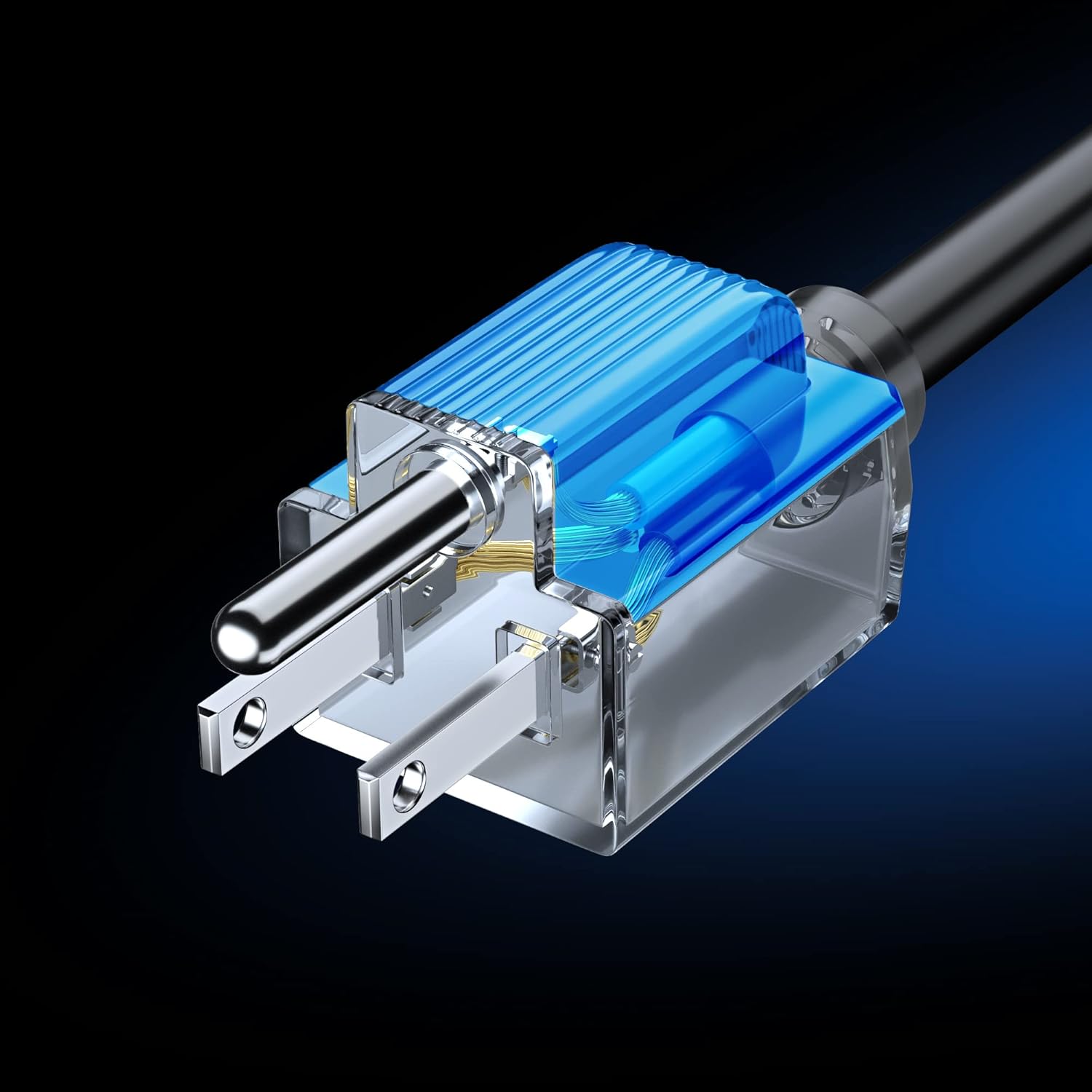 Maximm 50 Feet Black Extension Cord – 16 AWG, 3-Prong Grounded, Lighted End, Heavy Duty Indoor/Outdoor Power Cable, ETL Listed