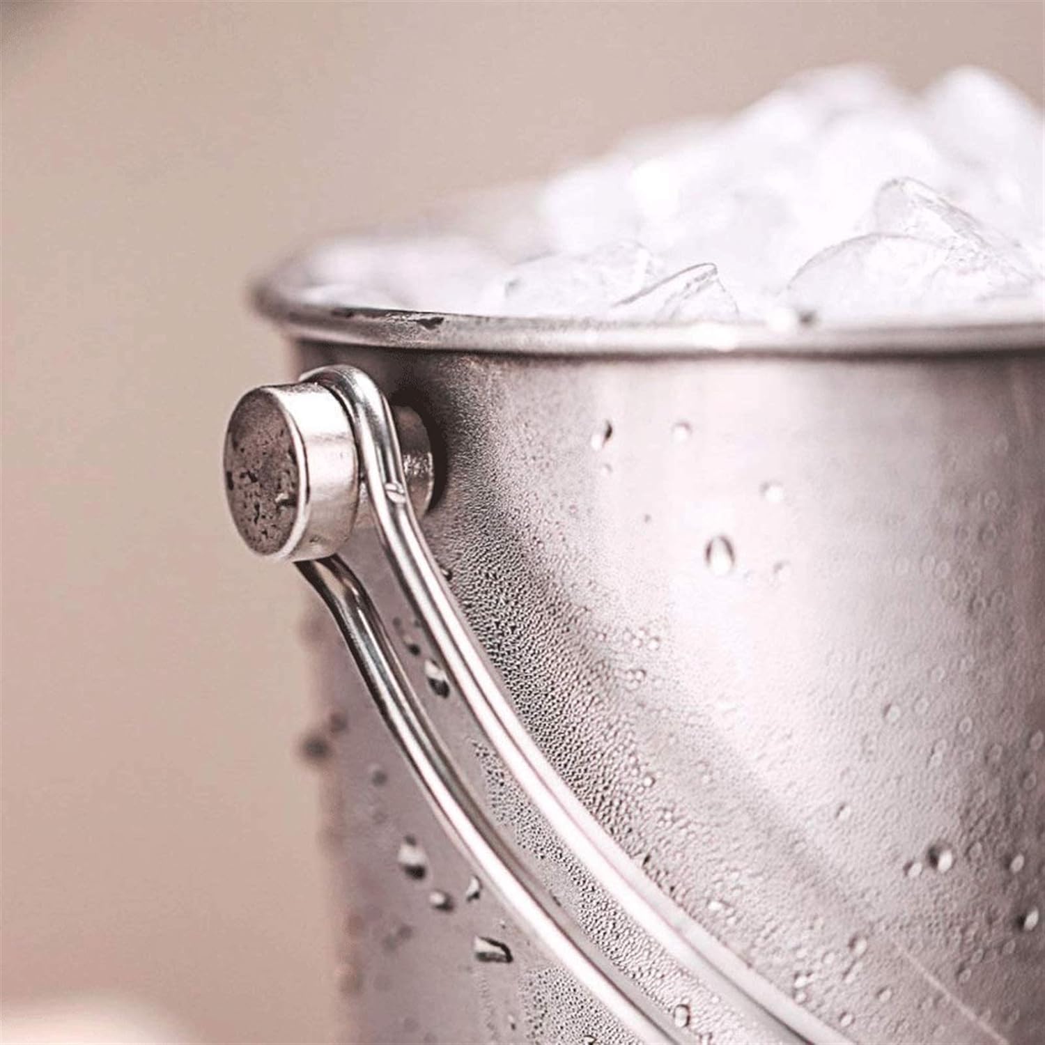 Champanera Cubo de Hielo de Acero Inoxidable para Bebidas y Fiestas, Asas de Transporte, Cubo pequeño, Botella de Vino, Enfriador de Cerveza y Vino Cubiteras