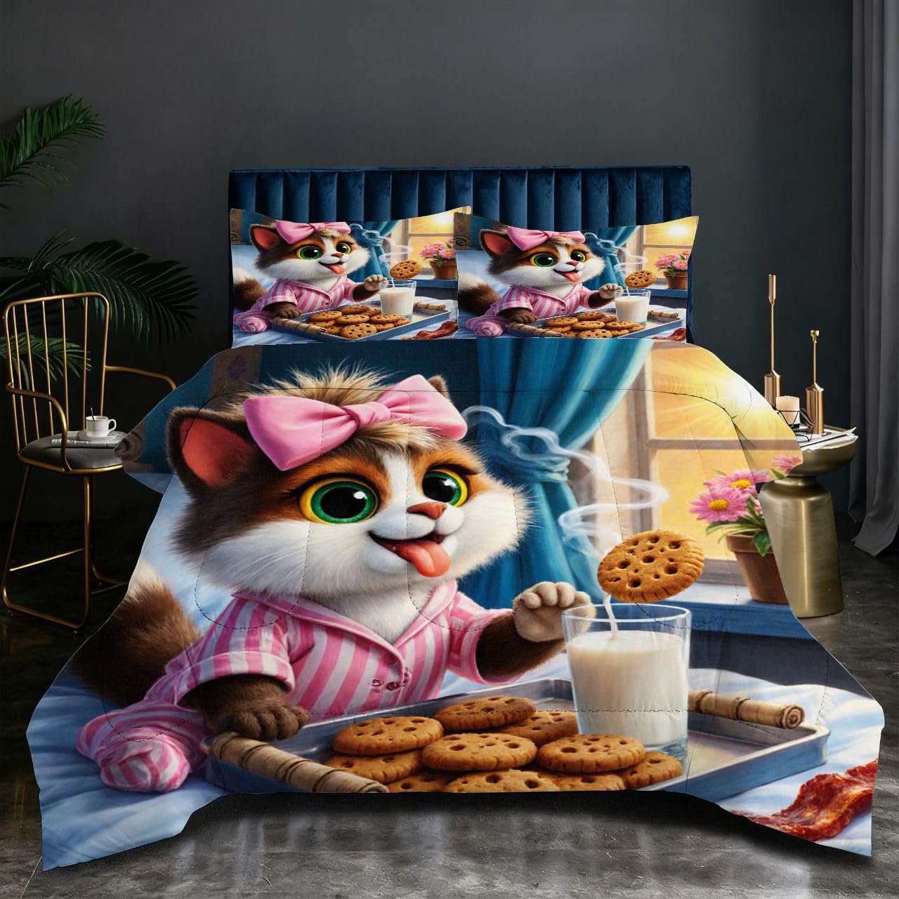Parure de couette chat animé 240x260 pour instaurer une ambiance cocooning dans votre maison