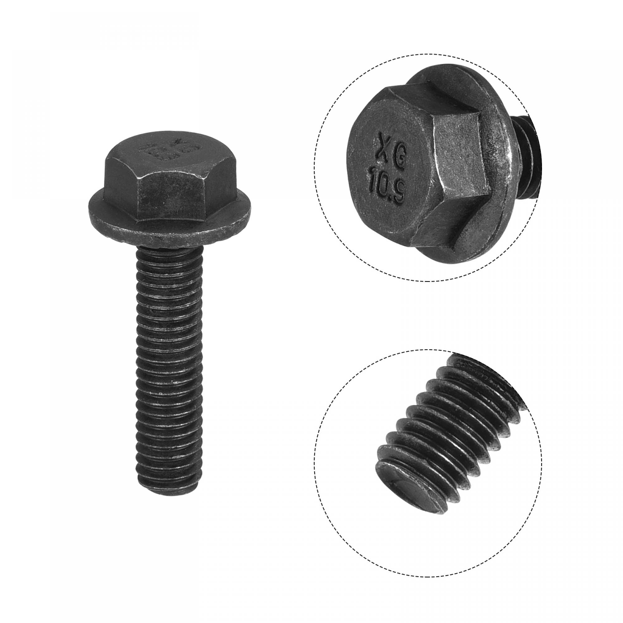Sacchetto 50 Bulloni Flangia Esagonale M6 X 25 Mm – Zincati Brillanti – Jaybeebikerbits