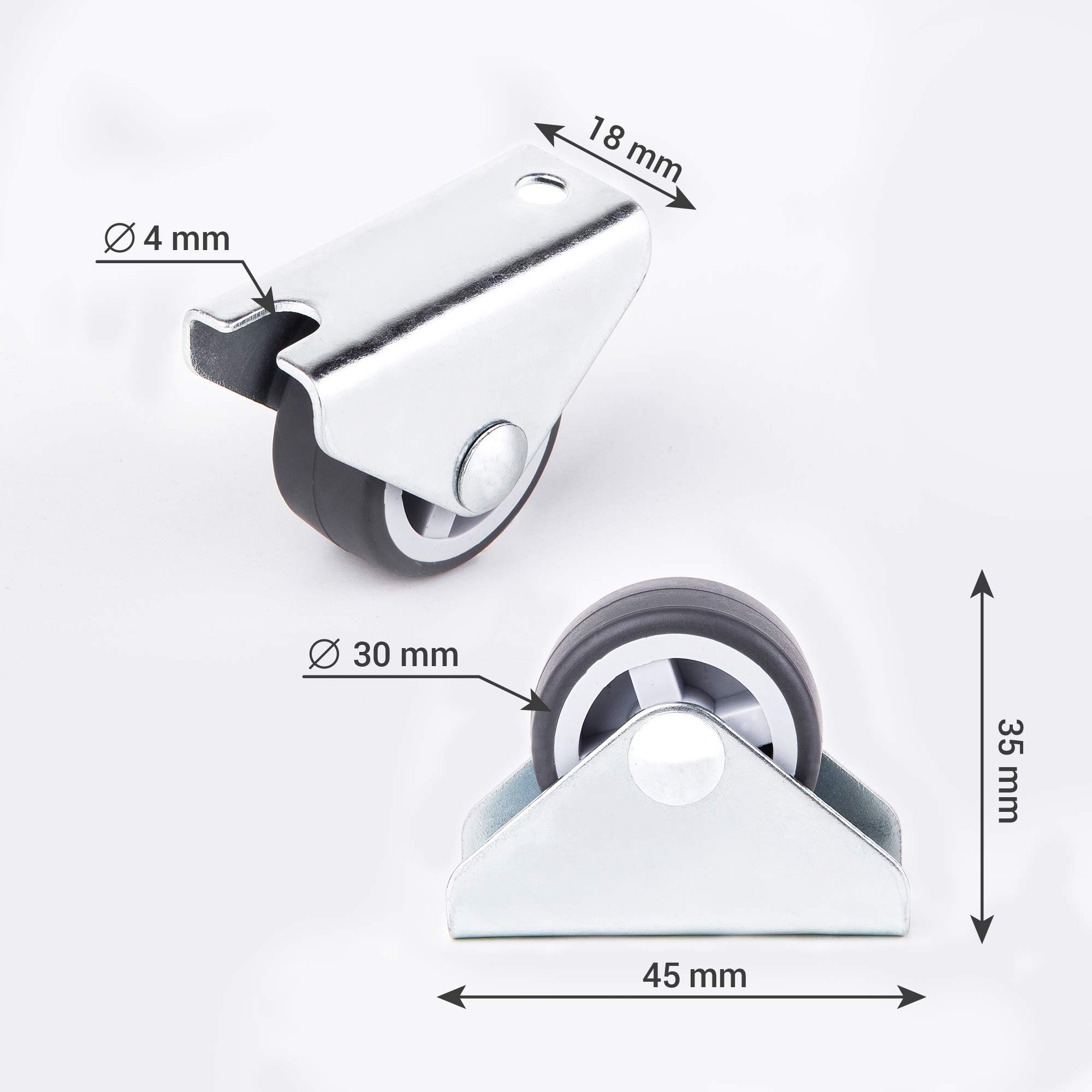 Set Di Ruote Girevoli Per Ponteggio In Gomma 12 Cm, Ruote - Foto 7