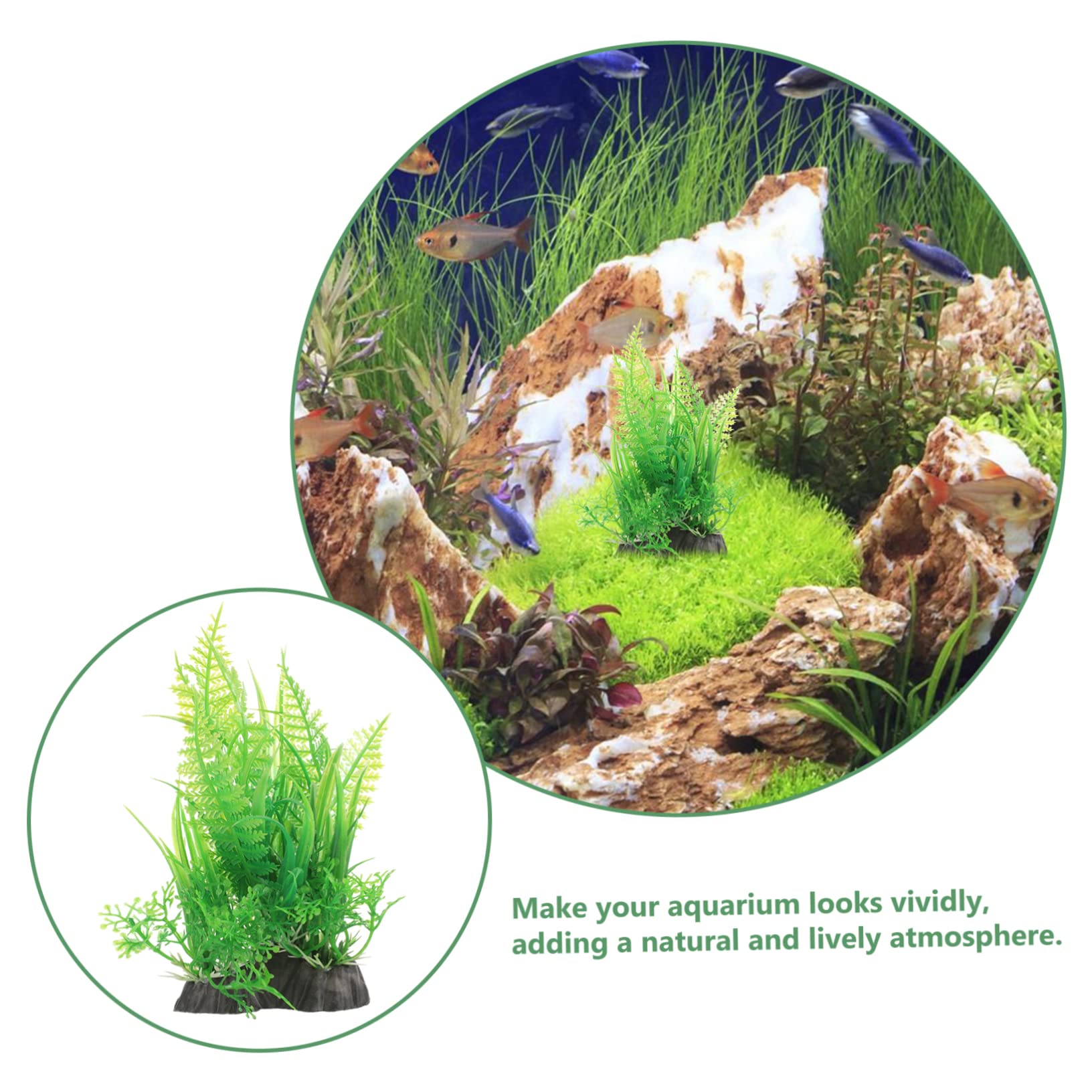 Cabilock 3 Set Decorazioni Per Carri Armati Betta Decorazione Di Fiori Di Aria Globo Pianta Falso Puzzle Naturale Bobble Alleggerimento Neon Green Plastica 3 Pezzi * 3