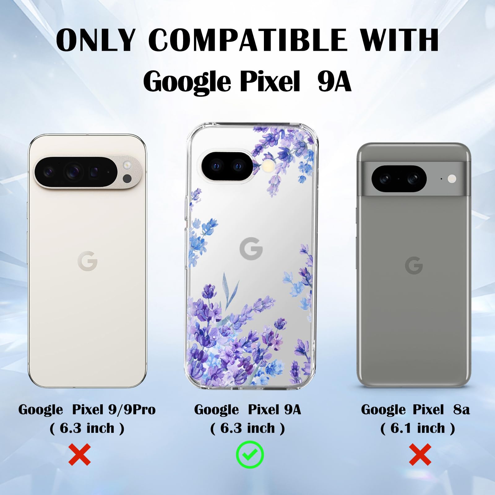 Amazon.com: CameCosy for Google Pixel 9A Case Clear with Cute 