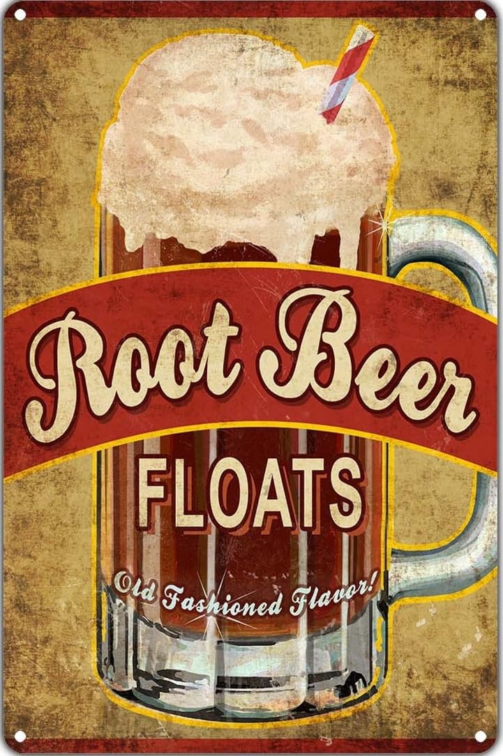 Root Beer Floats Vintage Sign For Man Cave Bars Pubs Décor Metal Sign