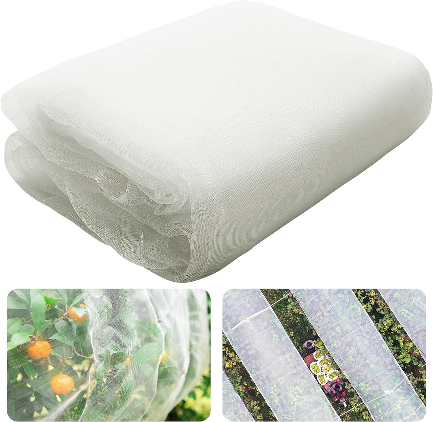 Mosquito Garden Plant Netting, Bug Insect Bird Net Hunting Barrier Protect Planter Mesh for Protect Plants Flowers Fruits Trees Greenhouse (8x20Ft)