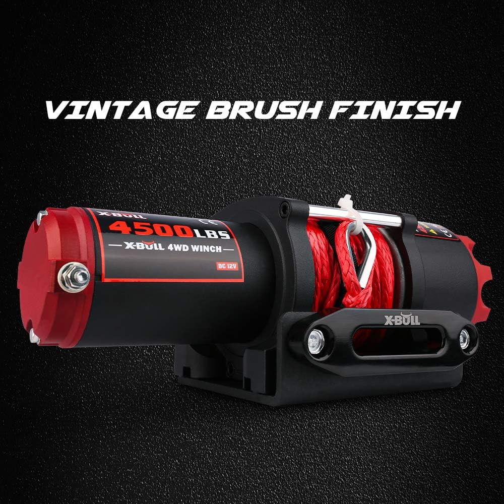 X-BULL 4500LBS Synthetic Rope Electric Winch 12V for Towing ATV/UTV Off Road with Mounting Bracket Wireless Remote : Industrial & Scientific