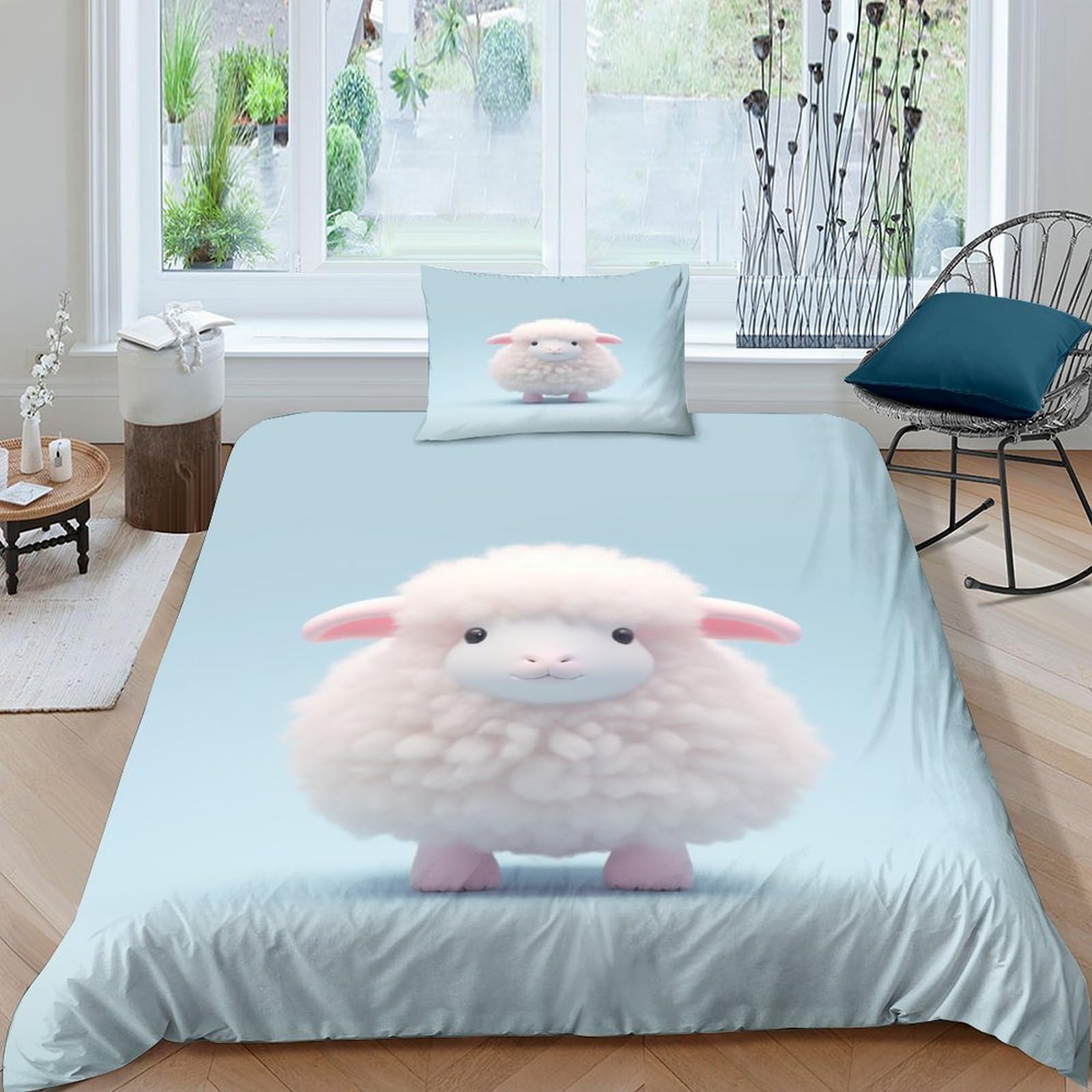 Housse de couette alpaga respirante et super douce en microfibre premium