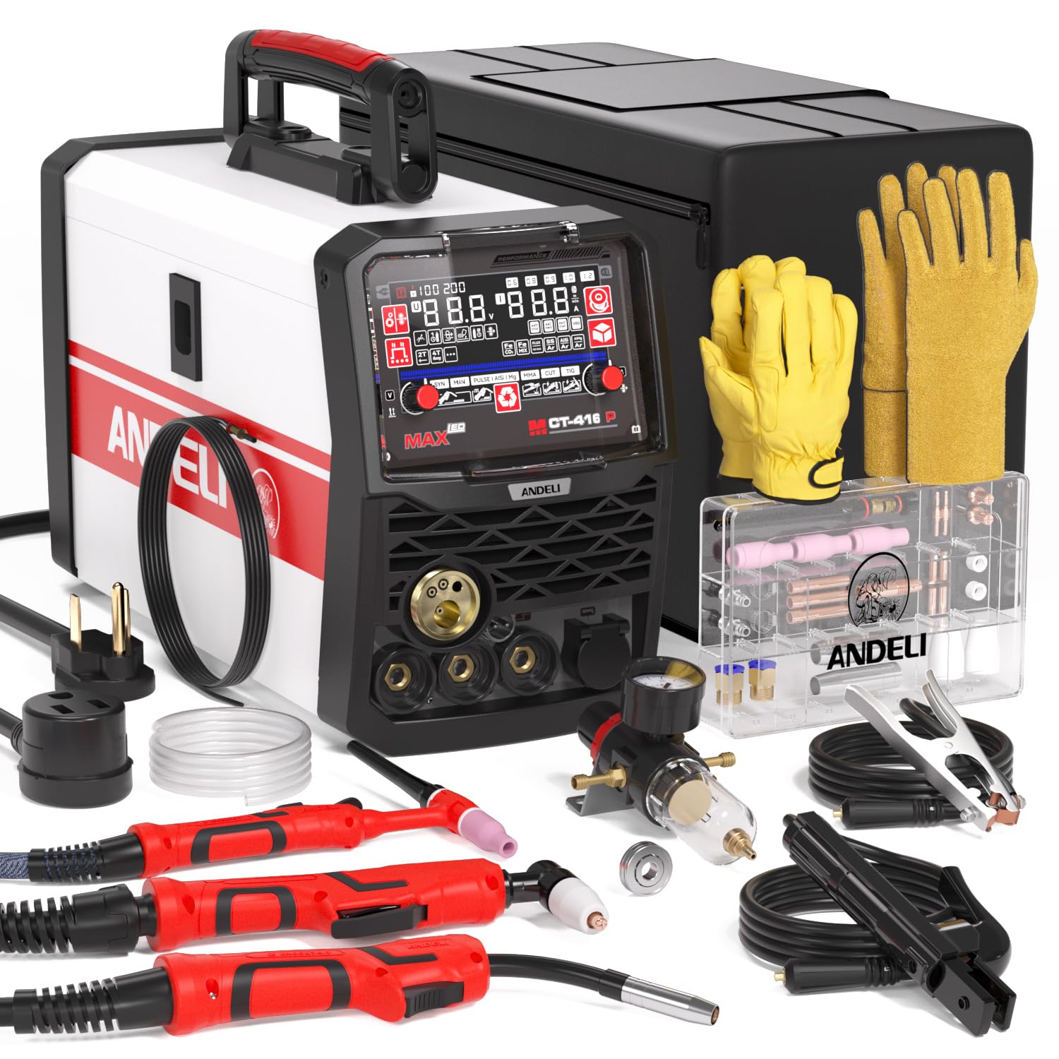 ANDELI 半自動溶接機 アルミ溶接可能 100V/200V兼用 160AMP…