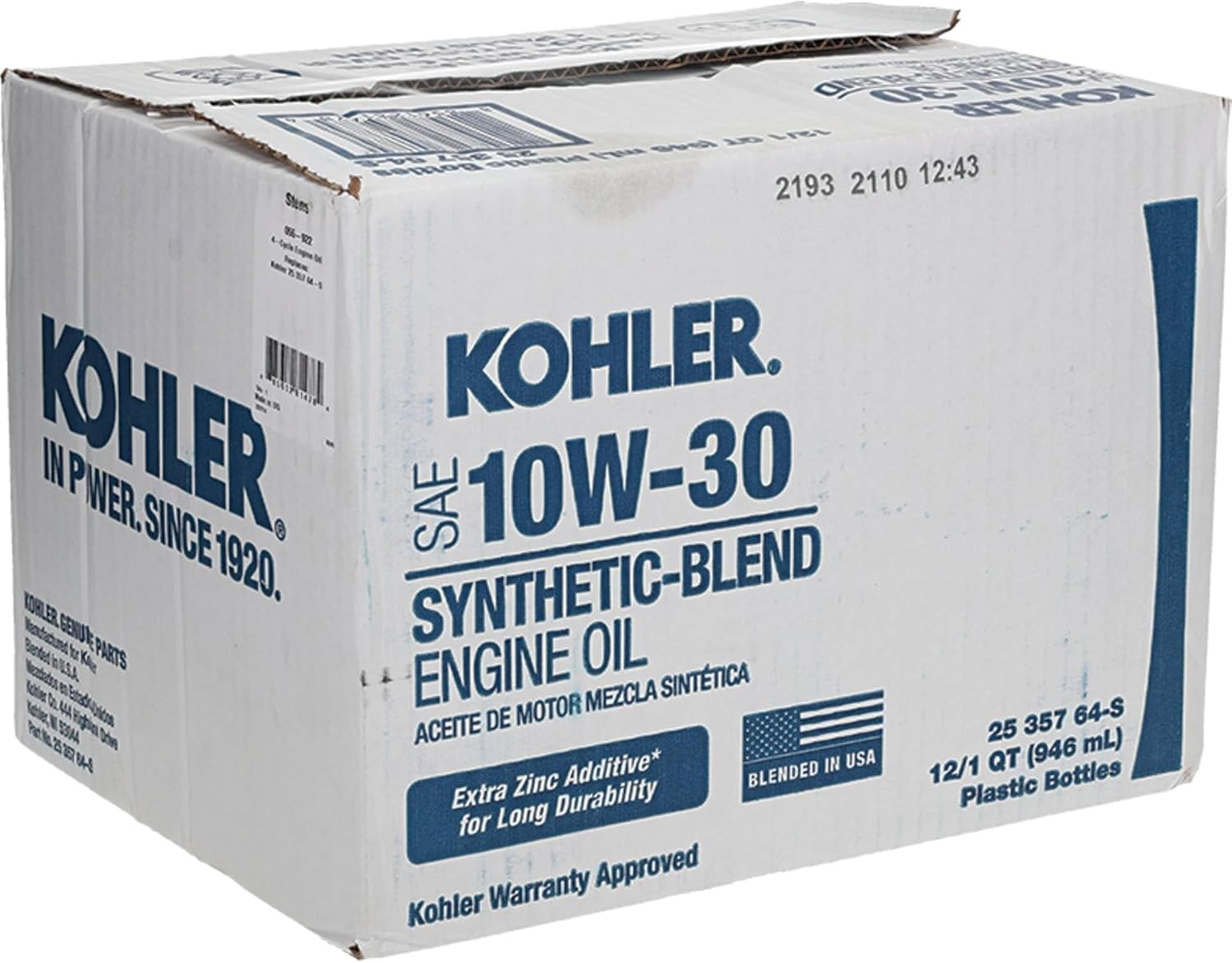 Kohler Stens 055-922 4-Cycle Engine Oil Compatible with/Replacement 25 357 64-S SAE 10W-30 Oil Weight