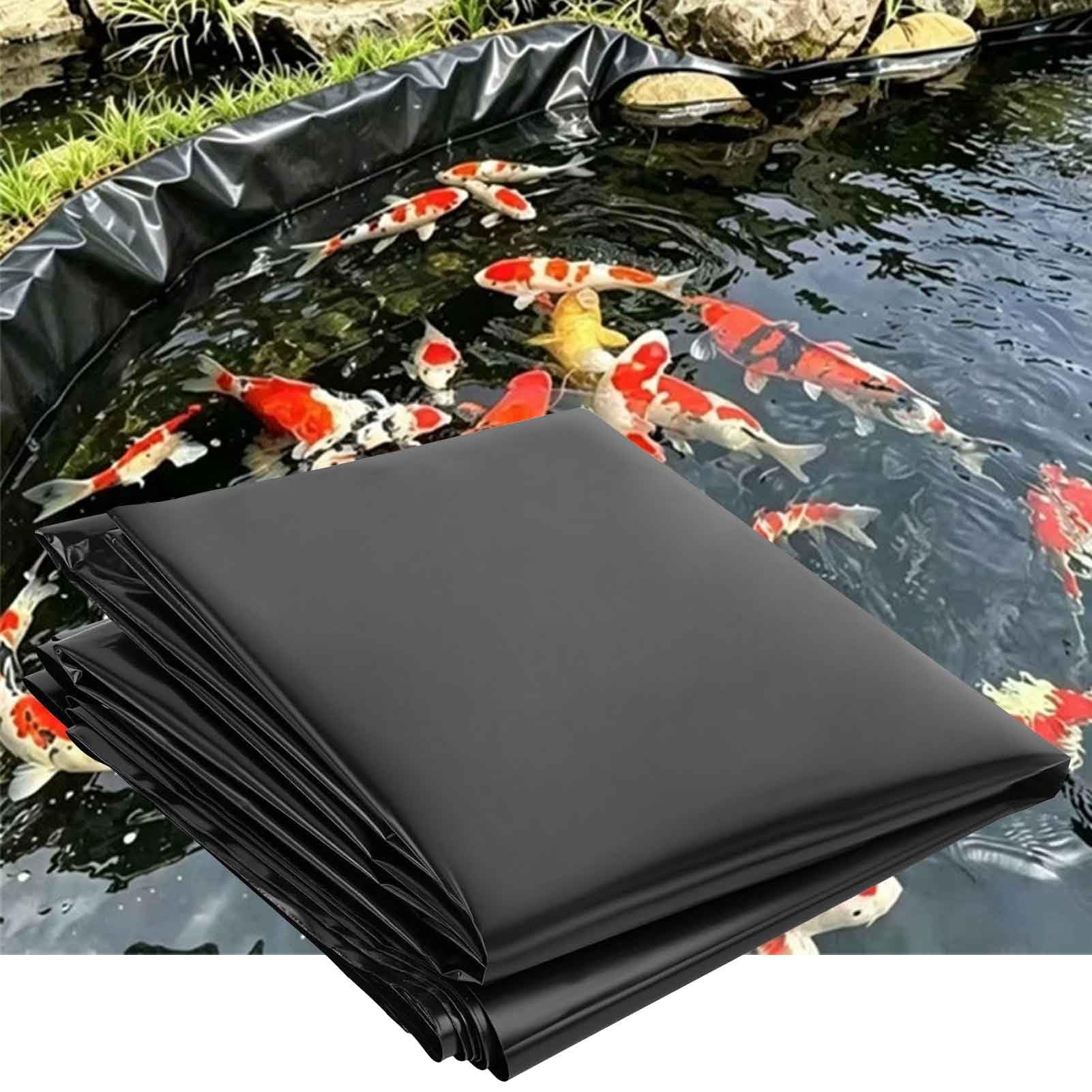 DMCHENGMA 3x7m 4x5m 5x6m 7x8m 8x10m Flexible Pond Liner, HDPE 0.13mm Thick High Density Black Damp Proof Pond Underlayment Membrane, Waterproof Pond Skin(4x10m(13.1x32.8ft))