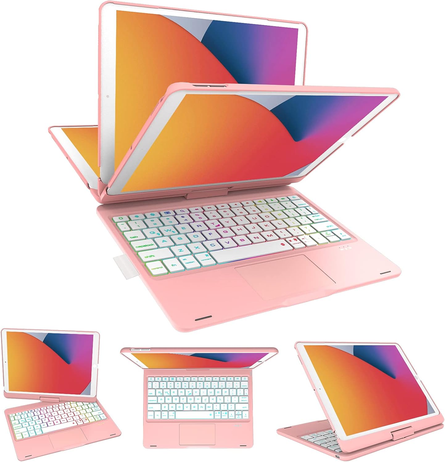 Amazon Co Jp Ipad 10 2 キーボード ケース 第9 8 7世代 21 19 タッチパッド 10 2 10 5通用 7色バックライト ペン収納 Kvago 360 回転 180度フリップ Type C接続急速充電 ワイヤレスbluetooth スマートキーボードカバー タブレットスタンド 全面保護 多