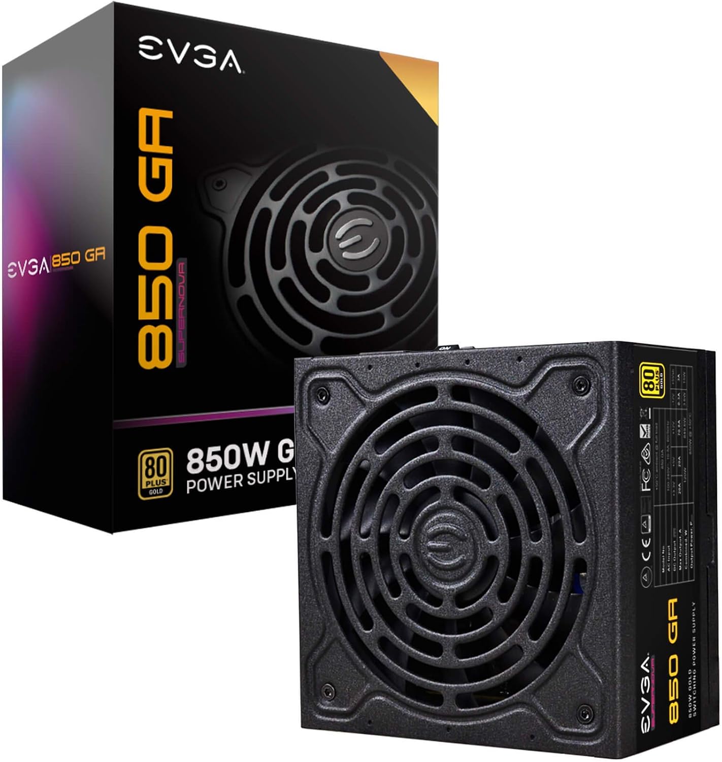 EVGA SuperNOVA 850 Ga, 80 Plus Gold 850W, Fully Modular, ECO Mode with Dbb Fan, 10 Year Warranty, Compact 150mm Size, Power Supply 220-GA-0850-X1 (Renewed)
