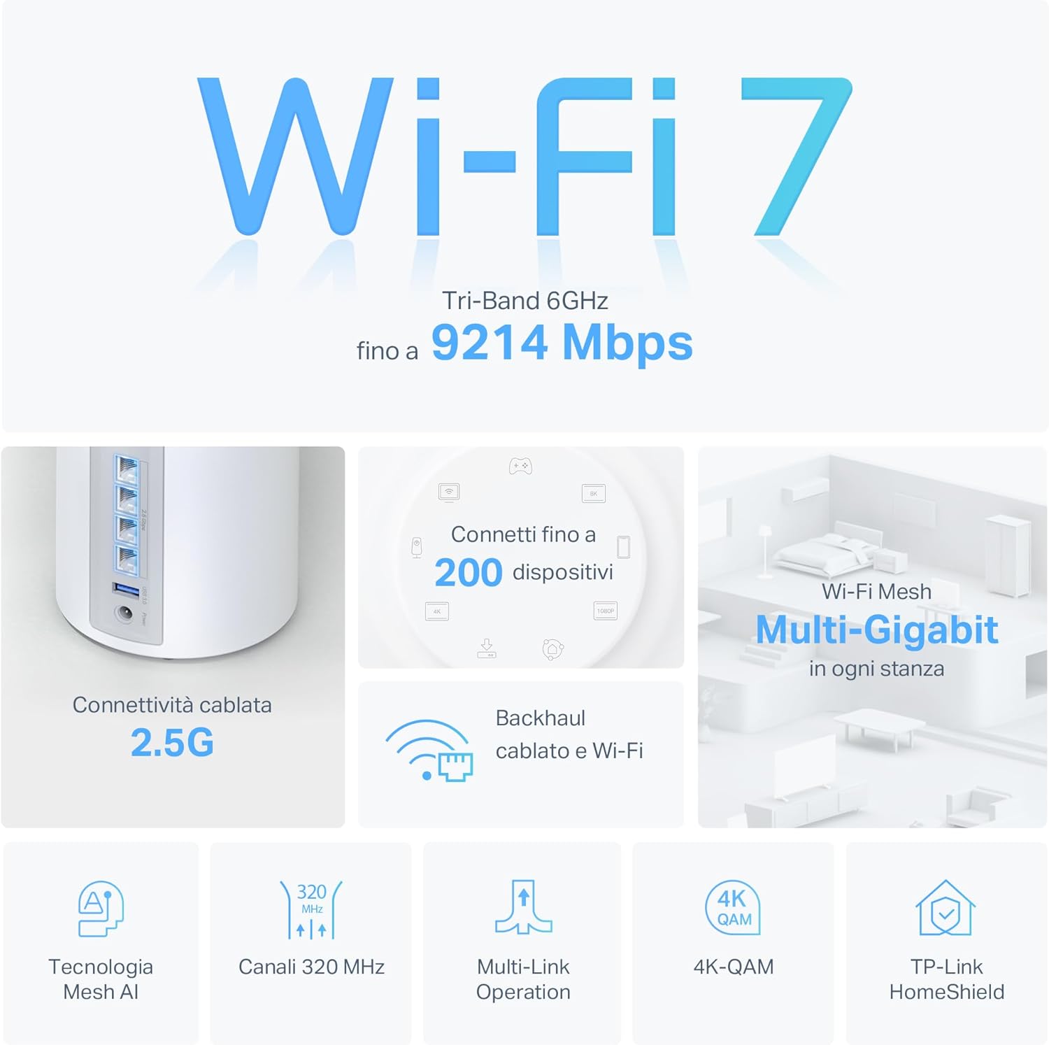 WiFi 7 Deco BE65(3-pack) Router Mesh WiFi - Powerline - Immagine 1