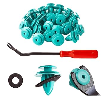100Pcs Trim Door Panel Retainer Clips, Car Push Fastener Clips, Door Trim Clips for Toyota Corolla Camry Sequoia Tundra Tacoma, Replace OEM 90467-10188 with 1Pcs Plastic Fastener Remover