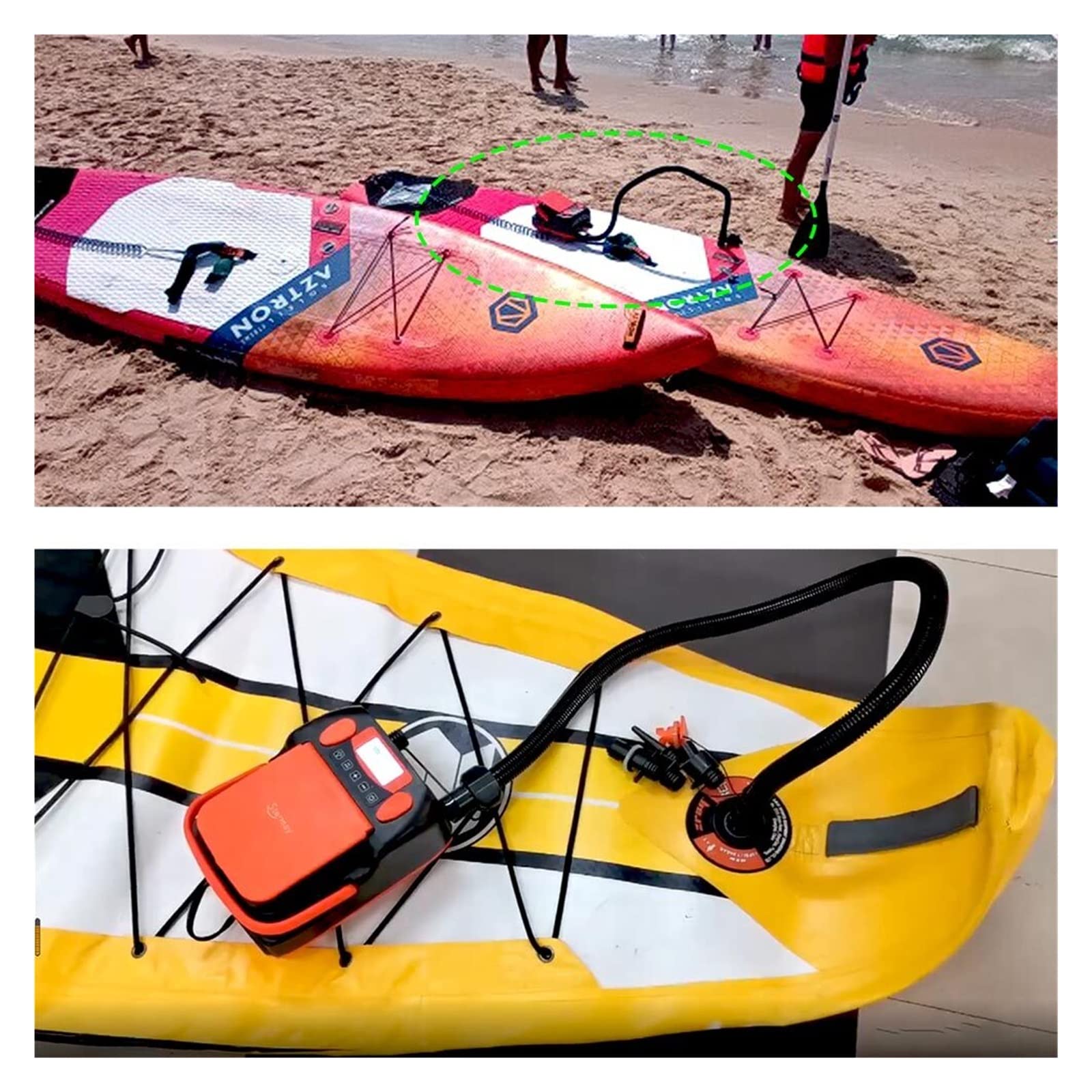 Bomba de Aire eléctrica HT-790, Recargable, 6000 mAh, desinflable, para Sup, DC12 V, 110 W, para Tabla de Remo, Bote Inflable, Kayak, para Bote Inflable y Tabla de Remo