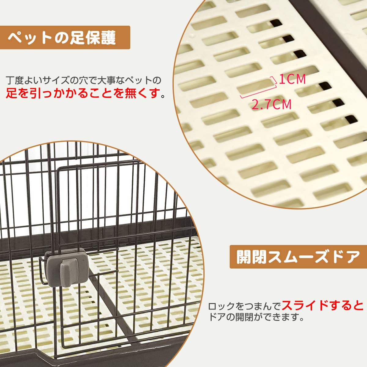 Amazon.co.jp: RAKU うさぎケージ キャスター付 ワイヤーケージ 猫 犬