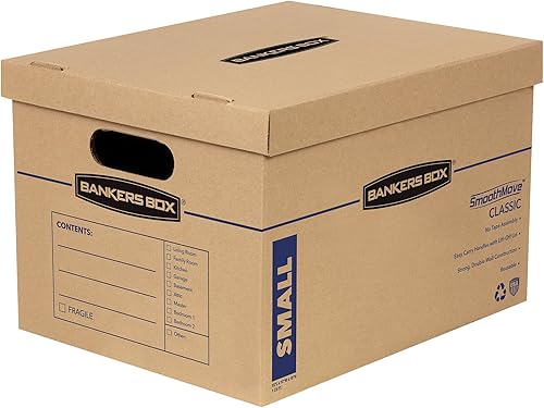 Miniatura 3 de Bankers Box SmoothMove - Cajas de mudanza clásicas, montaje sin cinta, asas fáciles de transportar, medianas, 18 x 15 x 14 pulgadas, paquete de 10 y