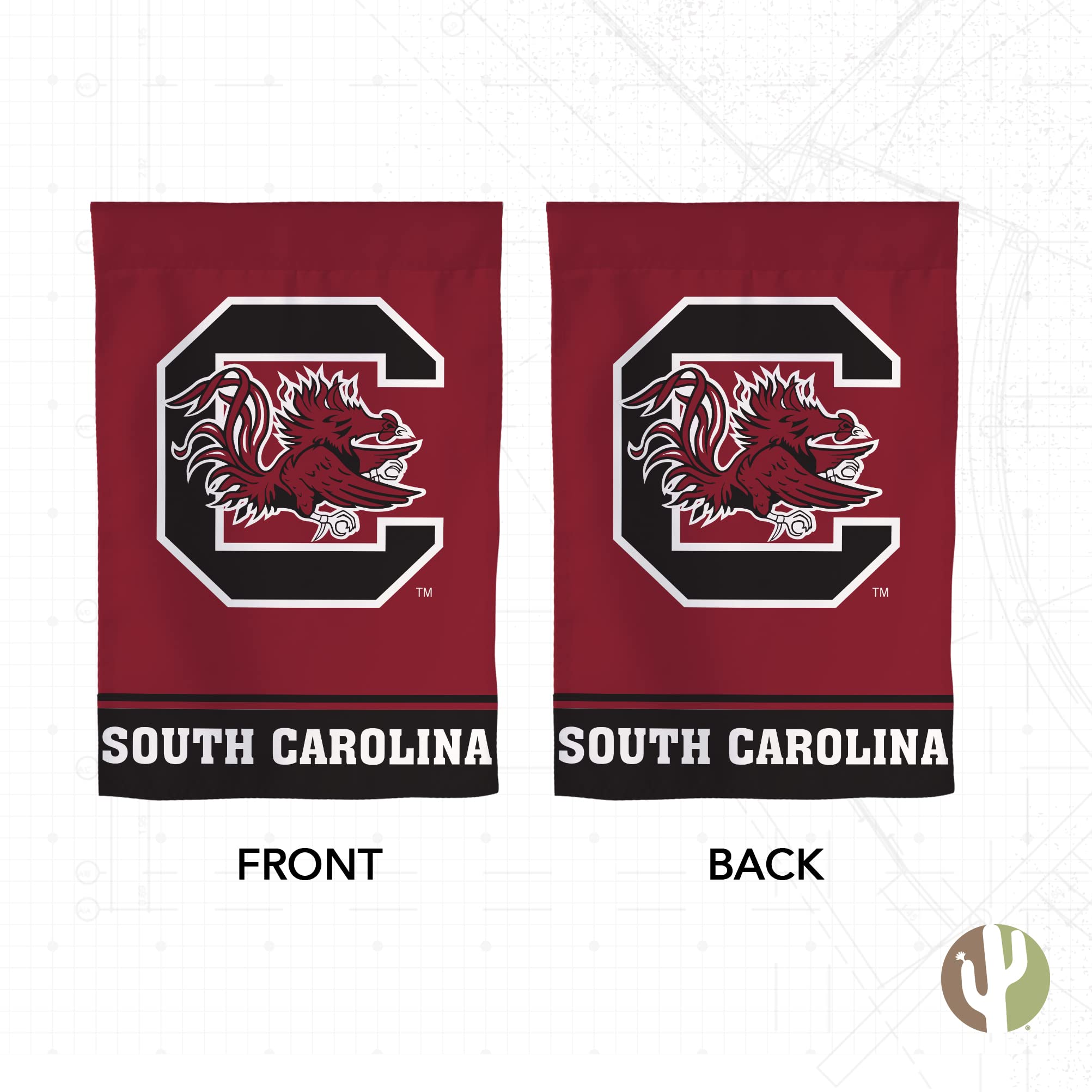 Desert Cactus University of South Carolina Garden Flag Gamecocks USC Cocky Banner 100% Polyester (Design A)