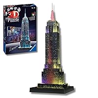 Ravensburger - Puzzle 3d Empire State LED | Puzzle 3d Per Adulti E Bambini A Partire
