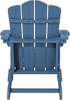 Vista 121 de KINGYES - Silla Adirondack plegable, sillas de patio de polietileno de alta densidad para todo tipo de clima, silla de césped con textura de madera