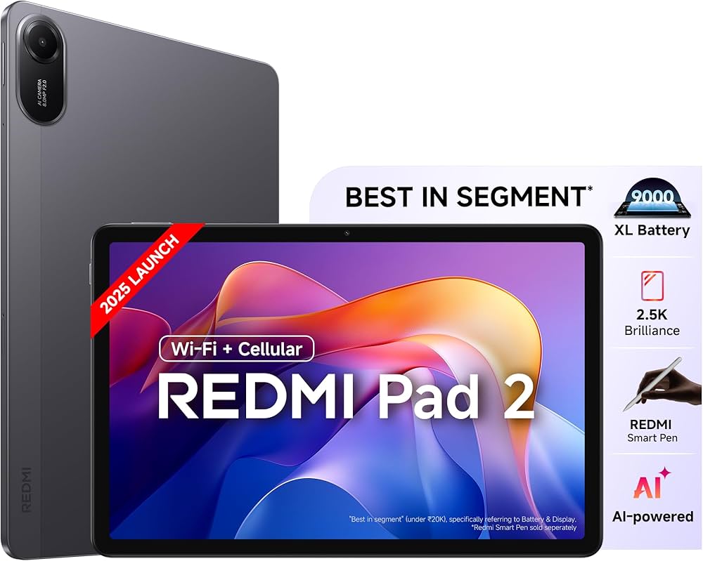 Xiaomi Redmi Pad 2 6GB+128GB [グラファイトグレー] Redmi Pad 2 Wi-Fi + Cellular, Active Pen Support, 27.94cm(11