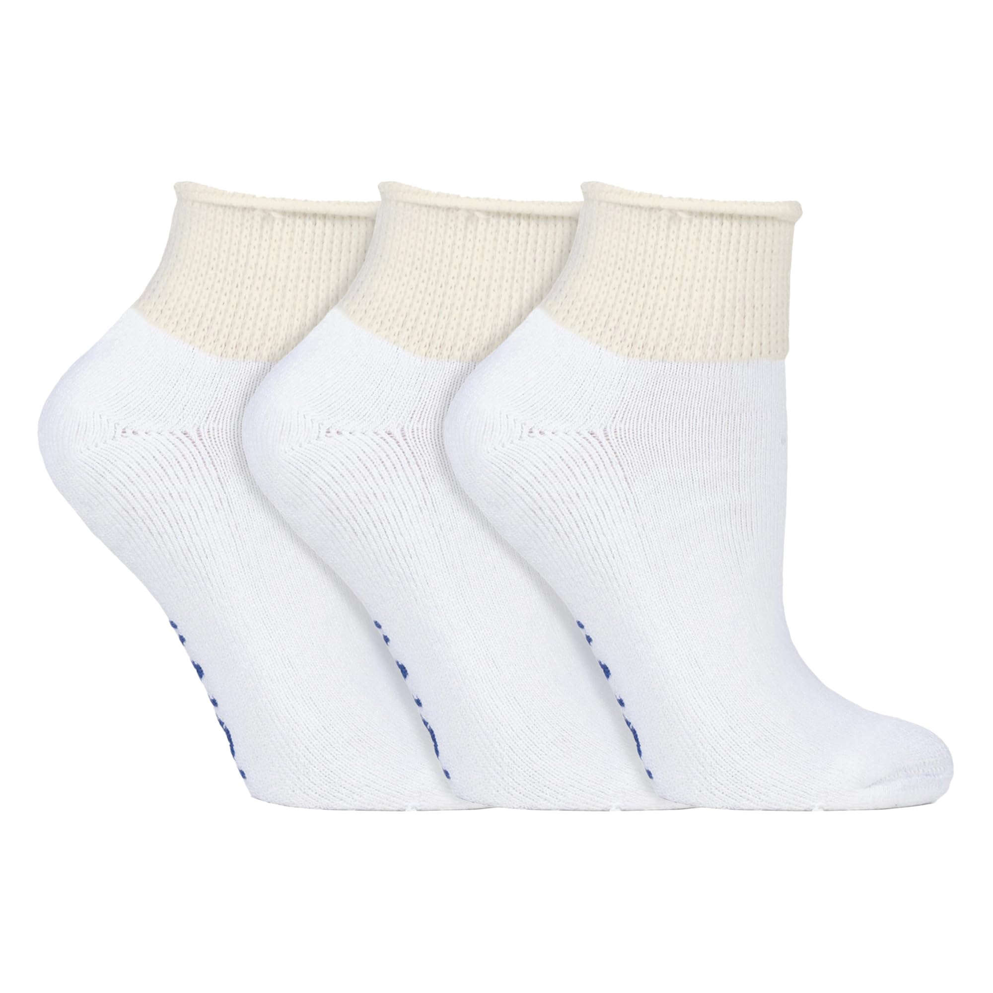 Sock Snob Unisex White Iomi 3 Pair Cotton Rich Cushioned Diabetic Socks