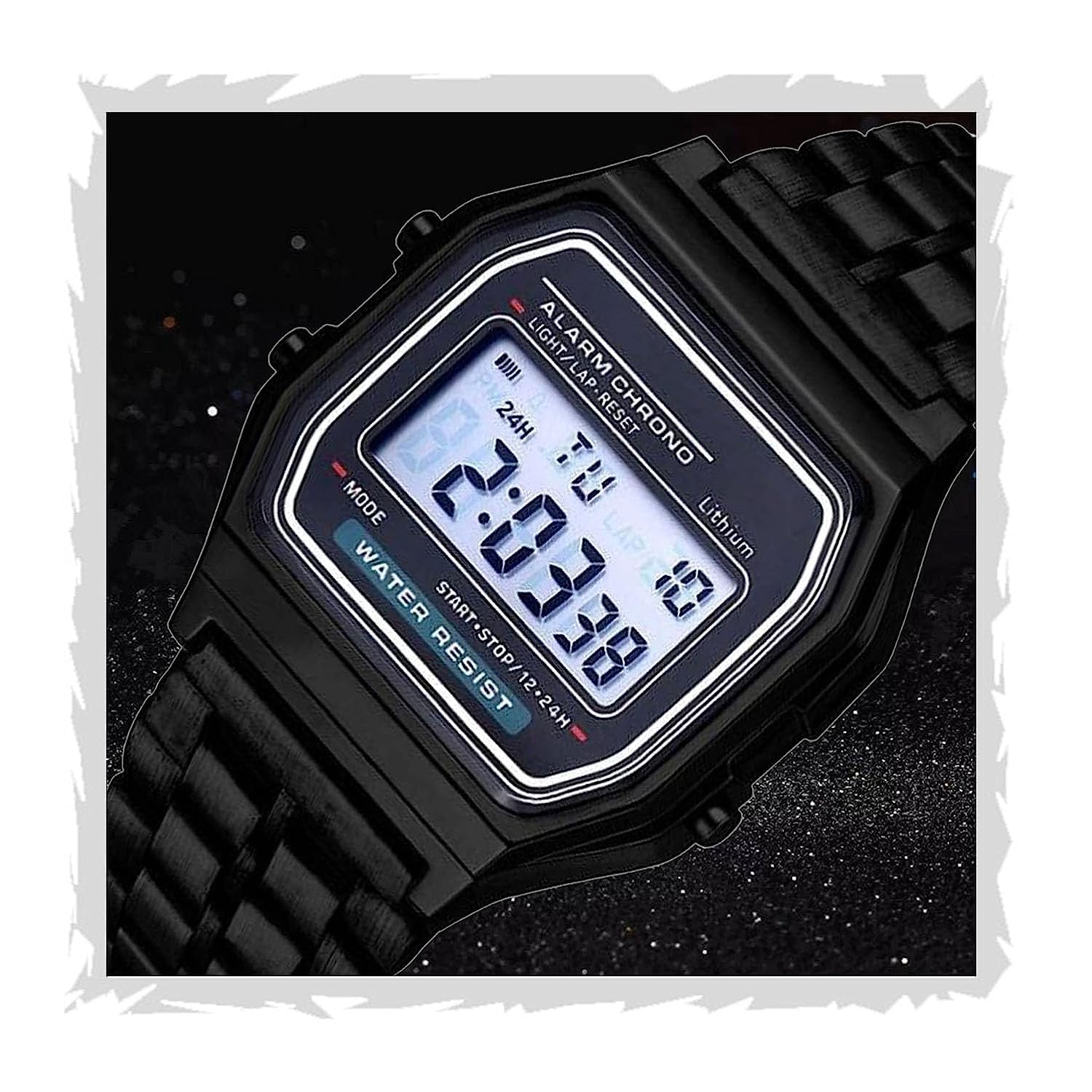 SELLORIA Brand Digital 4 Colours Vintage Square Dial Unisex Wrist Watch for Men Women Pack of 1 (Black) (B0CBHD94K2) Amazon Price History, Amazon Price Tracker