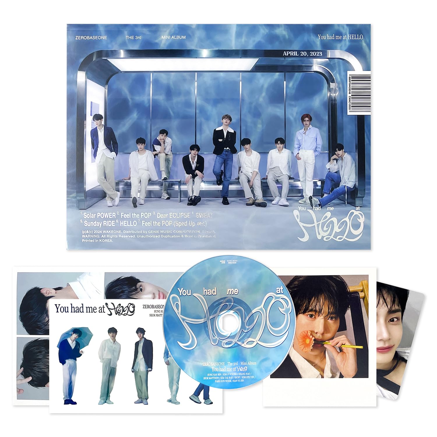 ZEROBASEONE - 3rd MINI ALBUM [You had me at HELLO] ( SUNSHOWER Ver.) Photobook R + Envelope + Photocard + 4-Cut Photo + Suncatcher Sticker + Polaroid + 5 Extra Photocards