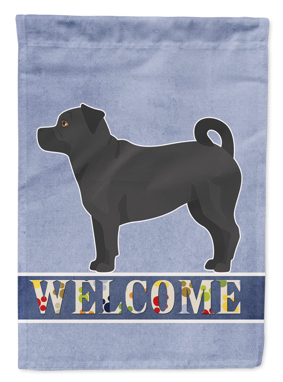 Pichet noir en toile pour égayer une entrée sombre motif bienvenue multicolore CK3750CHF