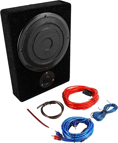 Areyourshop 8 "12 V 600 W subwoofer coche subwoofer sub-asiento amplificador altavoz audio subwoofer caja delgada