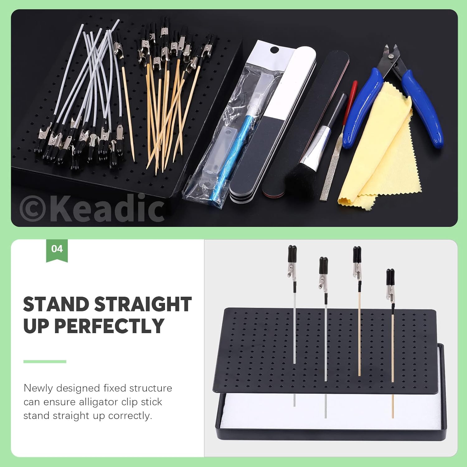 Keadic 37Pcs Model Tool Paint Kit Includes Professional Model Basic Tools, Painting Stand Base Holder and Alligator Clip Sticks Modeling Tools for Airbrush Hobby Model Building Parts Assemble