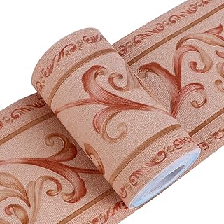 Creation Core 4.2x196.8 Waterproof Wallpaper Border 3D Pattern Wall Decor Removable Self Adhesive Kitchen Bathroom Tiles Stciker, Iris Orange