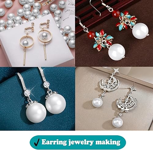 Miniatura 7 de 1200 cuentas de perlas para la fabricación de joyas, cuentas redondas sueltas de 0.236 pulgadas con agujero, perlas de pulsera para manualidades,