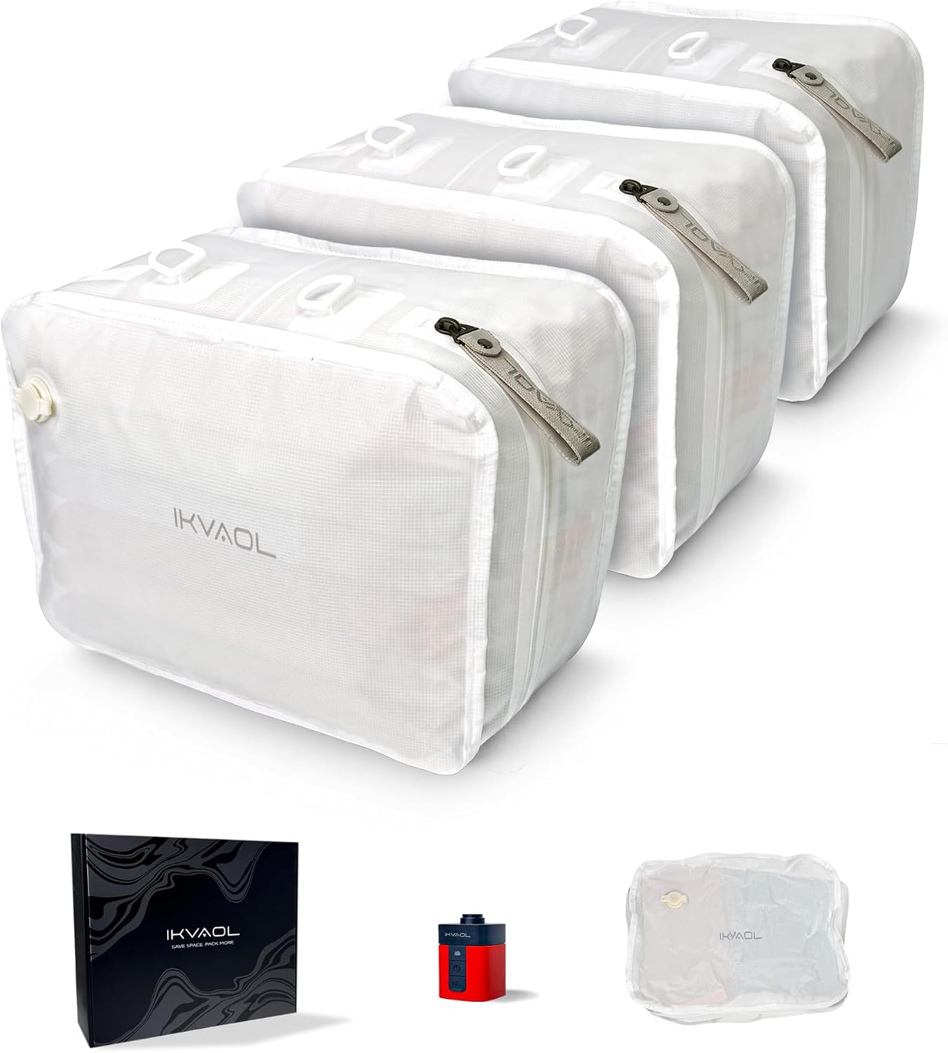 Vacuum Packing Bags for Travel with Pump for Clothes, Small, 3-Pack