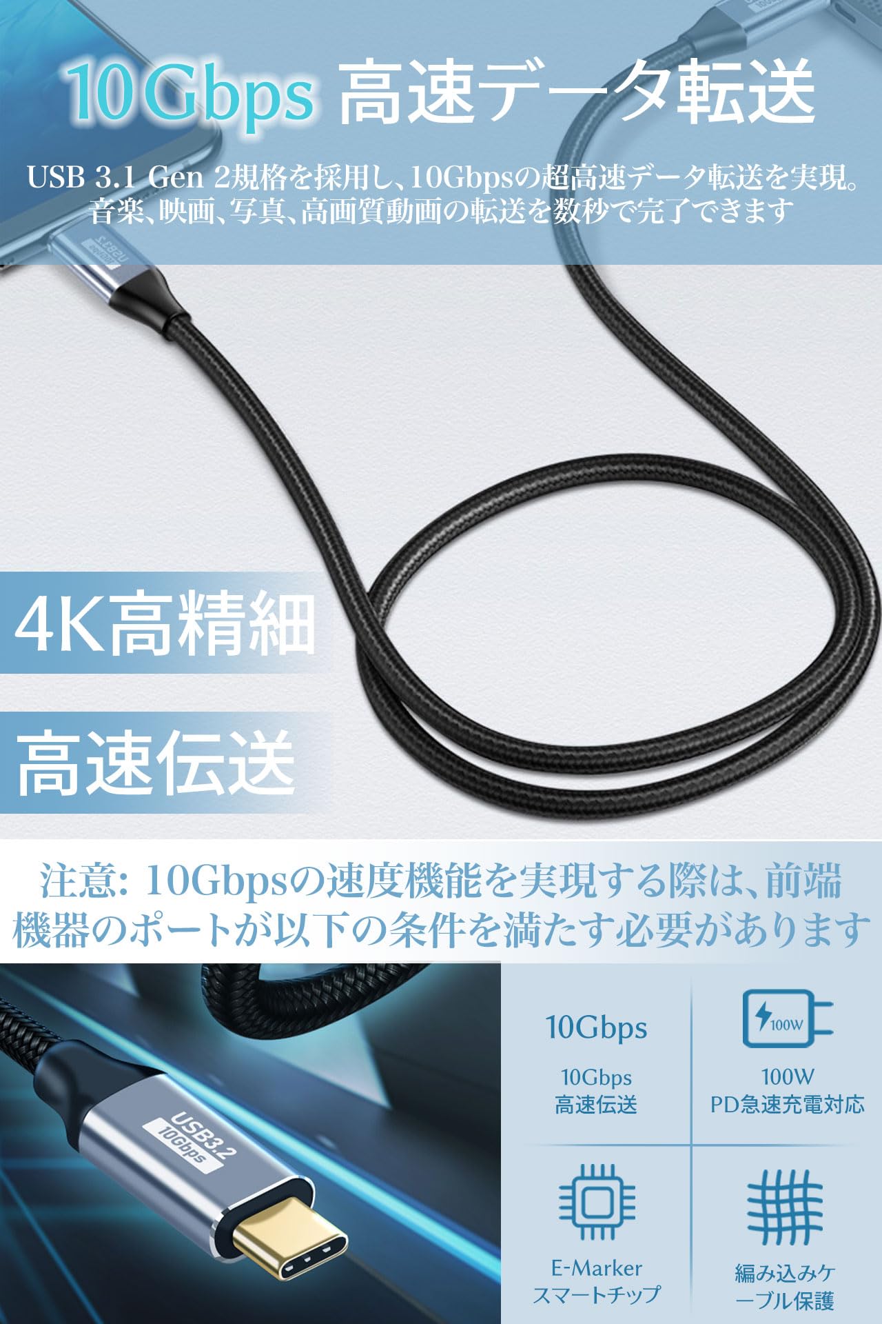 Amazon.co.jp: Type-C 延長ケーブル USB 延長ケーブル 0.5M/1M 高速USB