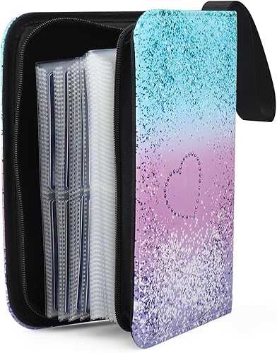 Miniatura 3 de Carpeta de 4 bolsillos para 400 tarjetas, patrón abstracto de arco iris