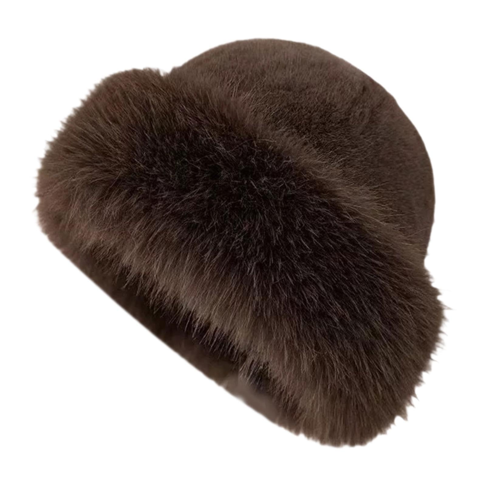 atorse Winter Faux Fur Hat for Women Warm Cossack Russian Hat for Ski Walking Brown|Clothing, Shoes & Accessories|Womens Accessories|Hats-picture-18