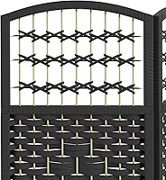 Vista 6 de HOMCOM Divisor de habitación de 3 paneles, pantalla de privacidad plegable, separador de habitación de 5.6 pies, divisor de pared de división Negro
